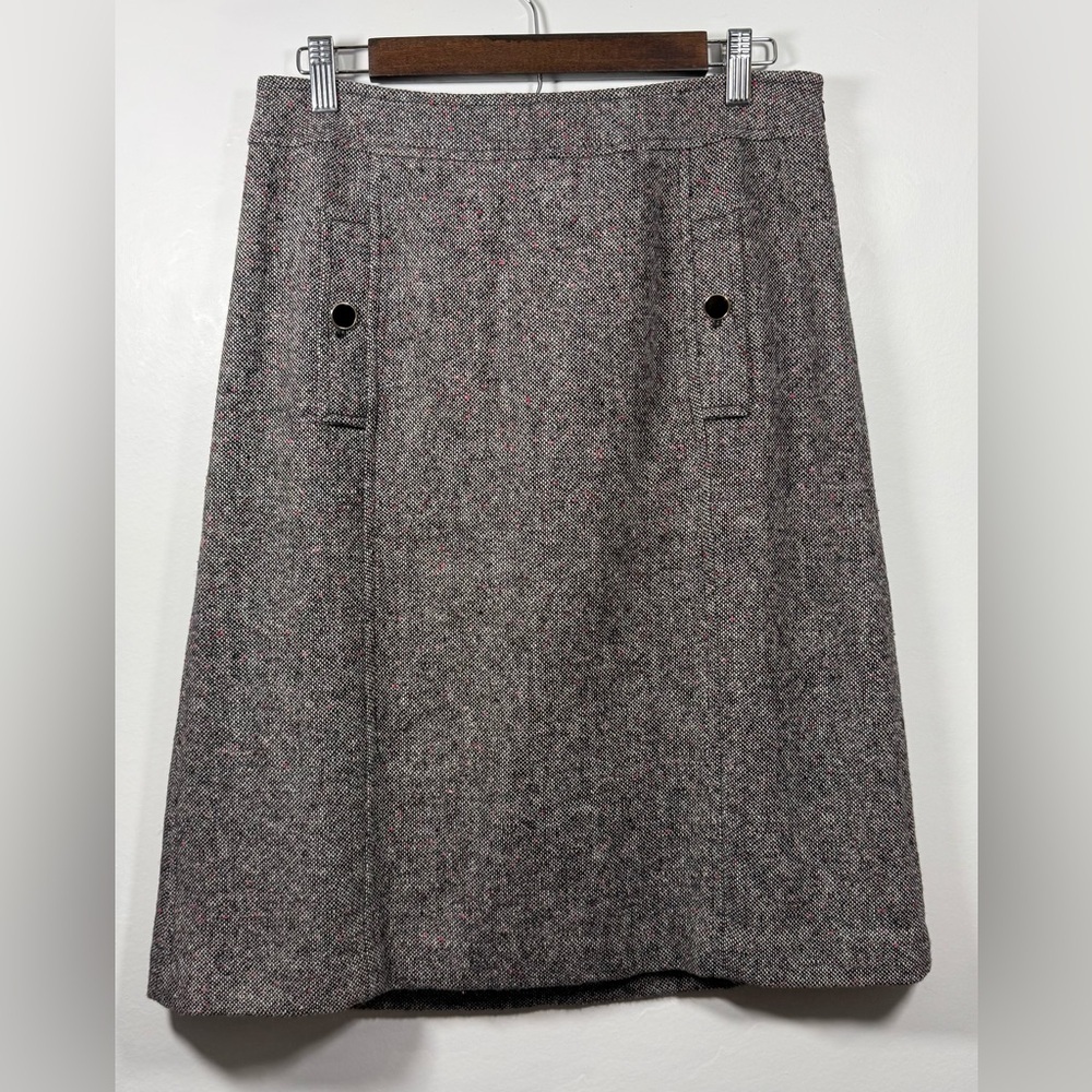 Talbots Size 6 Gray and Pink Tweed A-Line Skirt - Picture 3 of 15
